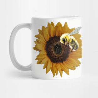 Save the Bees - realism sunflower and bee Mug